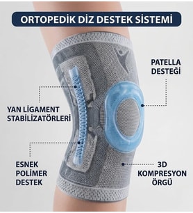 Patella Ligament Destekli 3D Örgü Dizlik - Esnek Eklem Sabitleyici - Sporcu ve Günlük Kullanıma Uygun, X-Large