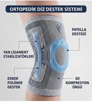 Patella Ligament Destekli 3D Örgü Dizlik - Esnek Eklem Sabitleyici - Sporcu ve Günlük Kullanıma Uygun, X-Large