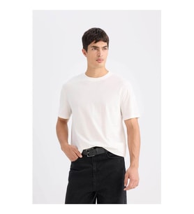Defacto Kırık Beyaz Erkek T-Shirt V7699AZ/WT32