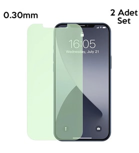 BASEUS İPhone 12 Mini 0.30mm Full Tempered Cam Ekran Koruyucu 2Set Anti-Bluelight-( - HPSBYI6592-4