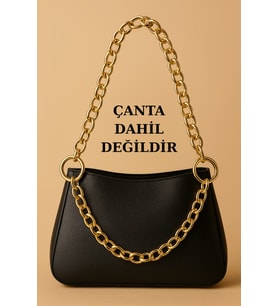 Model 2 Gold Zincirli Yuvarlak Klips Halkalı Çanta Askısı- 90x35cm- Çanta Aksesuarı -Çanta Askısı