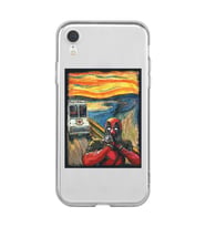 Iphone XR Uyumlu Deadpool Çığlık Tasarımlı Şeffaf Telefon Kılıfı