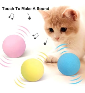 Sesli ve Akıllı Kedi Oyuncak Topu - 50 mm, Hayvan Sesli, Eğlenceli Kedi Oyuncağı