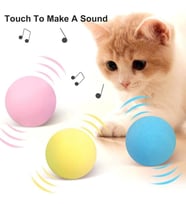 Sesli ve Akıllı Kedi Oyuncak Topu - 50 mm, Hayvan Sesli, Eğlenceli Kedi Oyuncağı