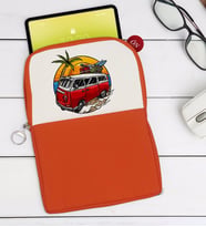 BK Gift Klasik Araç Tasarımlı Taşınabilir Koruyucu Tablet Kılıfı & Organizer Çanta - Turuncu-10