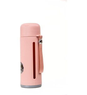 Home 500 Ml Şeffaf Pencereli Cam Suluk Soft Renkli, Bpa Içermez,Pembe