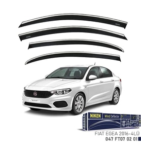 Niken Fiat Egea Cam Rüzgarlığı Kromlu 4'Lü 2016+ Sonrası (Beyaz)