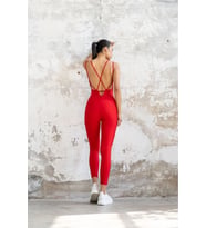 Oslo Kırmızı İpli Spor Tayt Tulum