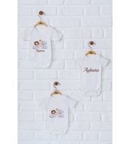 Pia Baby Premium %100 Pamuk İsme Özel Organik Baskılı Üçlü Set Çıtçıtlı Bebek Body Zıbın Modelleri 5010-18 (Ekru)