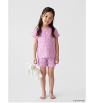LCW Kids Pembe Bisiklet Yaka Kız Çocuk Şortlu Pijama Takımı