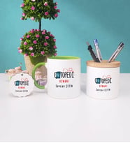 Ortapedi Uzmanı Kupa Bardak Yeşil Kalemlik ve Anahtarlık