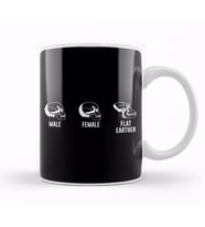 Male Female Flat Earther Skulls Flat Earth Kupa Bardak Porselen