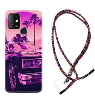 INFINIX Hot 8 9 10 11S Hot 10 Play 10T Kılıf Boyun Asklı Rasta Silikon Mor Araba 1711