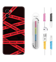 Vivo Y15S Y32 Y33S Y51 Y53S Kılıf Kablo Koruma Spiral Silikon Danger 1372