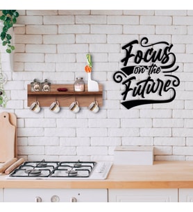 BK Home Doğal Ahşap Raflı Dekoratif Fincan Askılığı ve Duvar Süsü-7 (Beyaz)