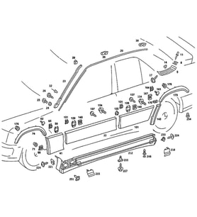 Mercedes W201 1983-1993 Marşpiye Kaplaması Set AMG 2016905140 Wender