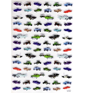 Sticker Kabartmalı A4 Boyutunda Stiker Defter, Planlayıcı Etiket-(lim539) - Retro Arabalar
