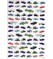 Sticker Kabartmalı A4 Boyutunda Stiker Defter, Planlayıcı Etiket-(lim539) - Retro Arabalar