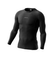 Ghassy Co. Erkek Pro Compression Nem Emici Atletik Performans Uzun Kollu Reglan Kol Spor Tişört (Siyah)