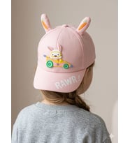 Kitti 5-8 Yaş Tavşan Figürlü Çocuk Kep Şapka (Pembe)