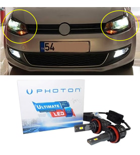 Vw Polo Mk5 Led Xenon Kısa Far Ampulü H7 Ultimate 9500 Lumens Yeni Seri Beyaz 2009-2017
