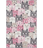 Eliana Home Baskılı, Yıkanabilir Kaymaz Taban Çocuk Halısı LNA4059 100x150 cm (Pembe)