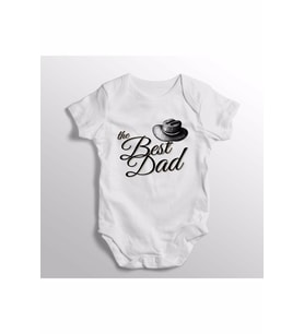 The Best Dad Yazılı Baskılı Bebek Zıbını