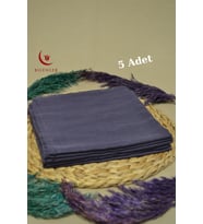 Flamlı Kare Pamuklu Eşarp 100x100cm (5 Adet) (Mor)