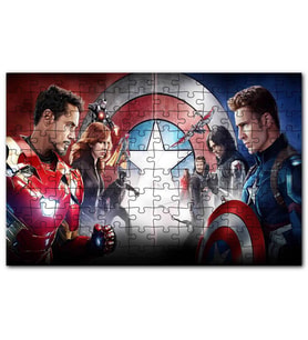 Cakapuzzle Kaptan Amerika Karınca Adam Panter Marvel Puzzle Yapboz MDF (Ahşap) (120 Parça)