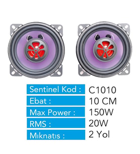 Hoparlör Seti 10 cm Sentinel 150 Watt
