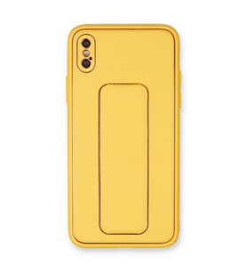 İphone Xs Kılıf Co Deri Standlı Kapak - Sarı