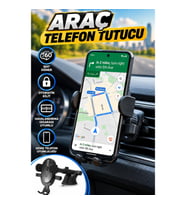 Havalandırma Izgarası Uyumlu Araç Telefon Tutucu – 360° Döner Otomatik Kilitli Stand