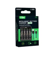 I-Gen G411 4'lü Pil Şarj Aleti + 4 Adet AAA Pro 1100 mAh Şarjlı İnce Kalem Pilli Set