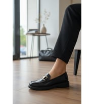 Enoch Kadın Gold Köprü Tokalı Comfort Tabanlı Maskülen Loafer