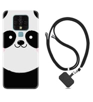 Tecno Camon 16 18P Pova Kılıf Boyun Askılı Silikon Sevimli Panda 1794
