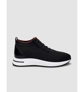 Triko Siyah Bağcıklı Kadın Sneaker