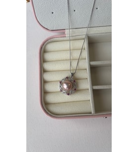 İnci Yakut uçlu 925 ayar gümüş kolye