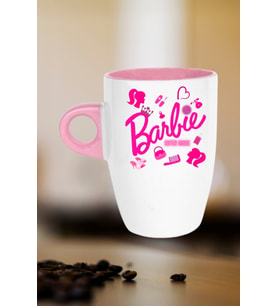 Enter Mode Barbie Baskılı Kupa Bardak Porselen Latte Filtre Kahve Fincanı