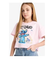 Defacto Disney Lilo & Stitch Pembe Kız Çocuk T-Shirt E6507A8/PN343