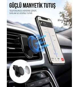 Kalorifer Izgaralı Manyetik Telefon Tutucu - Sarsıntı Geçirmez Yeni Nesil