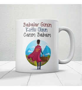 Babalar Günün Kutlu Olsun Canım Babam Baskılı Babalar Günü Kupa Bardak Mod3