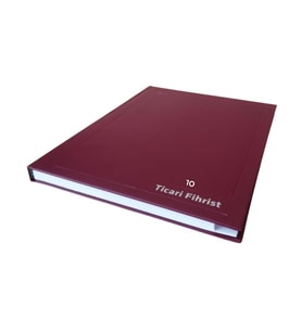 Fihrist Ticari 10'lu 16x23 Bordo Cilt Bezli 1 Adet Artlantis Ticari Firhist Bordo 16*23