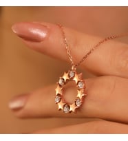 925 Ayar Gümüş Yıldız Sarmalı Kolye