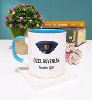 Özel Güvenlik Tasarımlı Kişiye Özel Güvenlik Kupa Bardak Mavi