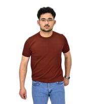 Erkek Triko Sıfır Yaka Tişört  P6035 BGL-ST04505 (Tarçın)