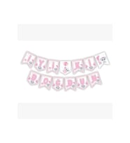 Zikzak Banner Pembe Fil Iyi Ki Doğdun (Çok Renkli)