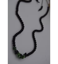STONEAGE JEWELLERY Zümrüt ve Oniks Doğal Taşlı Metalsiz Kolye (Altın / Dore)