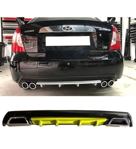 Hyundai Accent Era Sarı Difüzör Çiftli Kare Egzoz Görünümlü D Tip Difizör 2006 - 2009