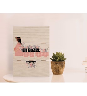 BK Gift Kişiye Özel Anne Adayı Tasarımlı Otantik Masaüstü Ahşap Palet Çerçeve-2 (Beyaz)