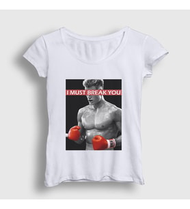 Presmono Kadın Beyaz Break ivan Drago Film Rocky T-Shirt 249497tt (Beyaz)